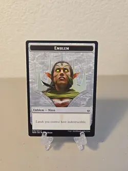 MTG Nissa Who Shakes The World Emblem NM War Of The Spark - Image 1