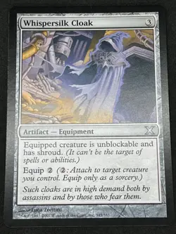 Magic the Gathering MTG Whispersilk Cloak Artifact Core Set Tenth Edition Uncomm - Image 1