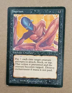 MTG TCG - Imprison - Legends - Rare 1994 ~ Moderately Played - Image 1