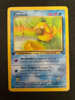 Psyduck 1st Edition Fossil 53/62 WOTC Vintage Pokemon TCG - LP - Image 1