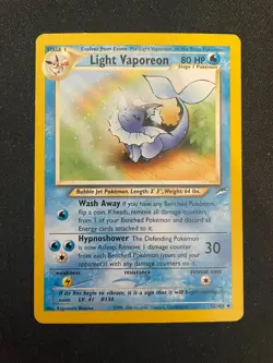 Light Vaporeon 52/105 Neo Destiny Pokemon TCG - LP+ - Image 1