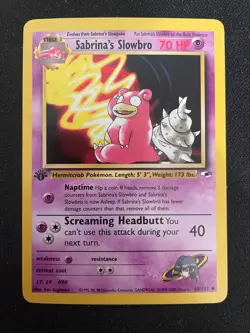 1st Edition Sabrina’s Slowbro 60/132 Gym Heroes Pokemon TCG - LP+ - Image 1