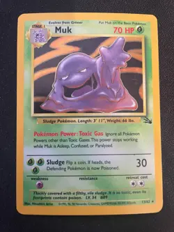 Muk 13/62 Fossil Set Holo Rare Pokemon TCG - LP - Image 1