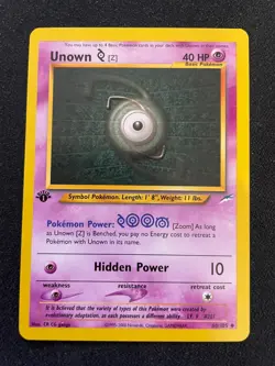 Unown Z 60/105 Neo Destiny 1st Edition Pokemon TCG - LP+ - Image 1