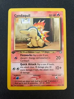 Cyndaquil 57/111 1st Edition Neo Genesis Pokemon TCG - LP+ - Image 1