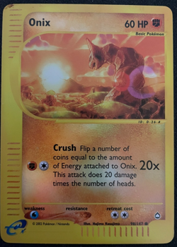Onix 98/147 Aquapolis Reverse Holo Pokemon TCG - LP - Image 1