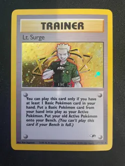 Lt. Surge 17/132 Trainer Gym Heroes Holo Rare Pokemon TCG - LP+ - Image 1