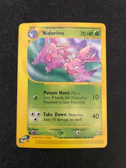 Nidorino 55/147 Aquapolis Uncommon Pokemon TCG - LP+ - Image 1