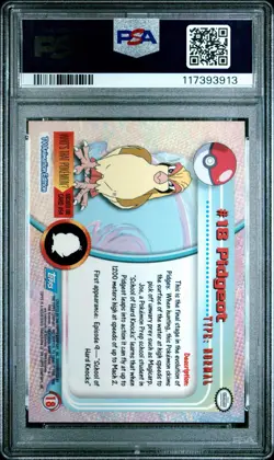 1999 Topps Pokemon TV 18 Pidgeot - PSA 10 Gem Mint - Image 2