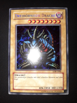 Yu-Gi-Oh! Dreihorniger Drache, LOB-G000, Secret Rare, 2. Auflage, Deutsch, NM - Image 2