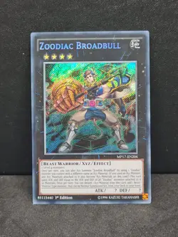 Yugioh Zoodiac Broadbull MP17-EN206 Secret Rare 1st Edition NM - Image 1