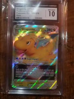 Pokemon TCG Dragonite VSTAR Holo Ultra Rare Card - Pokemon GO 50/78 CGC Gem 10 - Image 1