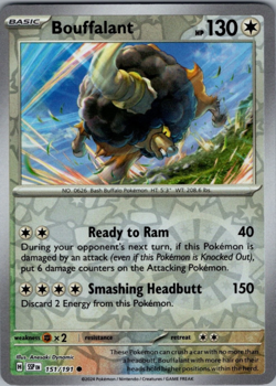 Bouffalant 151/191 | Surging Sparks | Common Reverse Holo NM Pokemon Card - Image 1