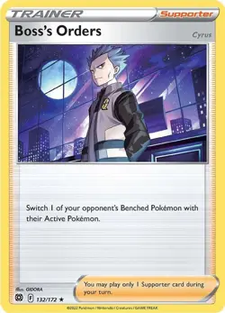 Boss’s Orders 132/172 Brilliant Stars Trainer Pokemon Card NM - Image 1