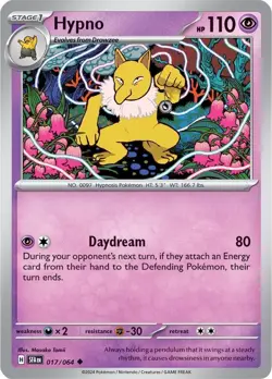 Hypno 017/064 | Shrouded Fable | Uncommon | Non Holo | NM Pokemon Card - Image 1