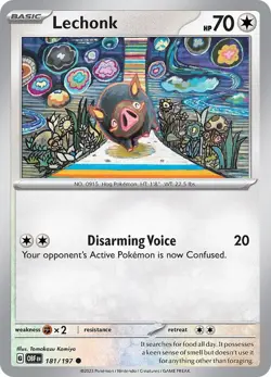 Lechonk 181/197 | Obsidian Flames | Common Non Holo | NM Pokemon Card - Image 1