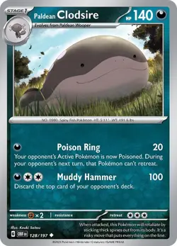 Paldean Clodsire 128/197 | Obsidian Flames | Uncommon Non Holo | NM Pokemon Card - Image 1