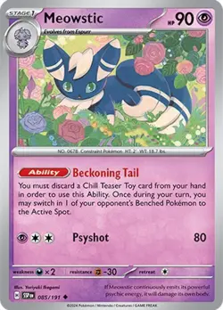 Meowstic 085/191 | Surging Sparks | Uncommon Non Holo | NM Pokemon Card - Image 1