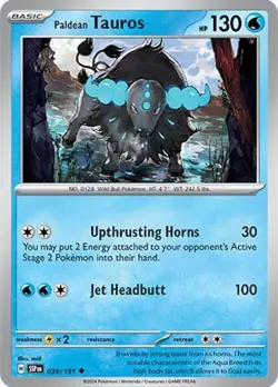 Paldean Tauros 039/191 | Surging Sparks | Uncommon Non Holo | NM Pokemon Card - Image 1