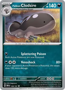 Paldean Clodsire 129/197 | Obsidian Flames | Uncommon Non Holo | NM Pokemon Card - Image 1