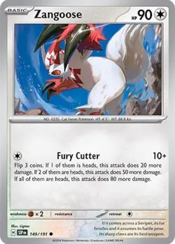 Zangoose 149/191 | Surging Sparks | Common Non Holo | NM Pokemon Card - Image 1