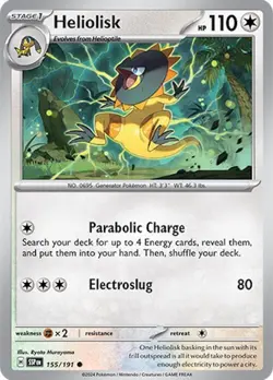 Heliolisk 155/191 | Surging Sparks | Common | Non Holo | NM Pokemon Card - Image 1