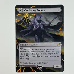 MTG Wandering Archaic Alter Hand Painted Lava Altered Card Explore the Vastlands - Image 1