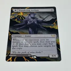 MTG Wandering Archaic Alter Hand Painted Lava Altered Card Explore the Vastlands - Image 2