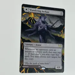 MTG Wandering Archaic Alter Hand Painted Lava Altered Card Explore the Vastlands - Image 3