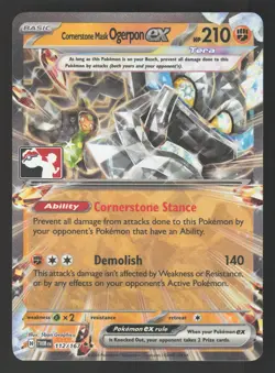 Cornerstone Mask Ogerpon ex 112/167 Pokemon Prize Pack Series Cards - Image 1
