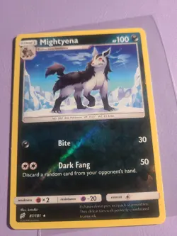 POKEMON CARD - Mightyena 87/181 - Reverse Holo - Team Up - NM - Image 1