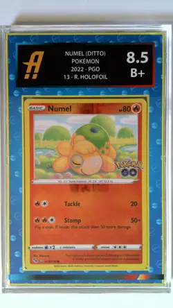 Pokemon Card Ditto (Numel) Unpeeled Pokemon Go Graded Ambr 8.5 Blue Pokeballs - Image 3