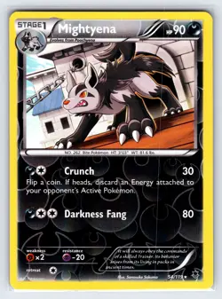 Mightyena 54/119 2014 XY Phantom Forces Pokemon Card Reverse Holo Rare - Vlp - Image 1