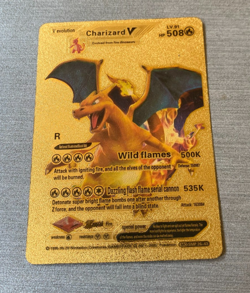 Charizard V Pokemon HP508 Gold Foil Textured Fan Art Card - Image 2