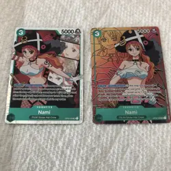 Nami OP02-036 SR Alt Art Parallel & Regular SR 2-card Lot - One Piece TCG - Image 1
