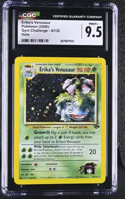 CGC 9.5 MINT+ Erika's Venusaur 2000 Gym Challenge 4/132 Holo Pokemon Card - Image 1