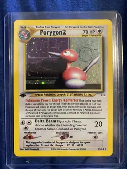 Pokemon Porygon2 Holo Rare TCG Card 12/64 Neo Revelation 1st Edition - Image 1