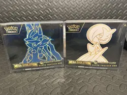 Pokemon Mega Evolutions Pokemon Center ETB PAIR Gardevoir And Lucario FREE CASES - Image 1