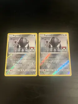 2X Registeel 68/111 Pokemon Crimson Invasion Pokemon League Stamped Promo LP - Image 1