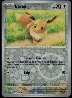 Eevee 133/165 | Scarlet & Violet 151 | Common Reverse Holo | Pokemon TCG NM - Image 1