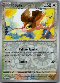 Pidgey 016/165 | Scarlet & Violet 151 | Common | Pokemon TCG Reverse Holo NM - Image 1