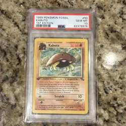Pokemon TCG Fossil 1st Edition Kabuto PSA 10 - Image 1