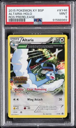 2015 POKEMON XY BLACK STAR PROMOS ROARING SKIES PRERELEASE ALTARIA-HOLO PSA 9 - Image 1