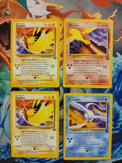 Pokemon TCG Legendary Bird Set Articuno, Moltres, Zapdos NM Black Star Promo - Image 1
