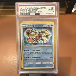 Pokemon Shining Volcanion 27/73 Sun & Moon Shining Legends 27 PSA 8 - Image 1