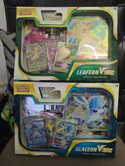 Pokemon TCG Glaceon & Leafeon VSTAR Special Collection Box SET - Factory Sealed - Image 1