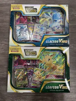 Pokemon TCG Glaceon & Leafeon VSTAR Special Collection Box SET - Factory Sealed - Image 1