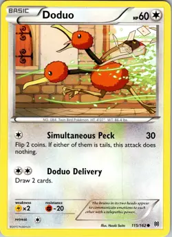 Pokemon TCG Doduo XY BREAKthrough 115/162 Regular Common Card NM - Image 1