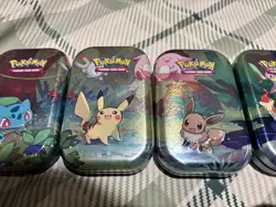 Pokemon TCG Kanto Friends 5 Empty Mini Tins Full Artwork Set + 5 Art Cards - Image 3