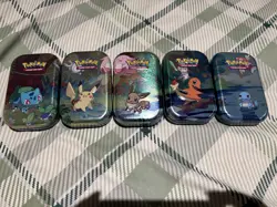 Pokemon TCG Kanto Friends 5 Empty Mini Tins Full Artwork Set + 5 Art Cards - Image 4